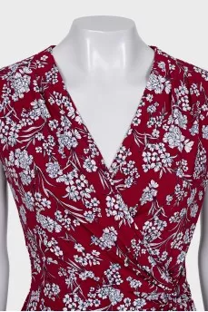 Fitted dress with printed draping