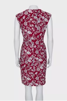 Fitted dress with printed draping