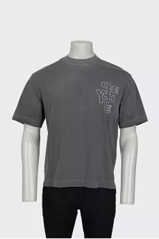 Men's gray printed t-shirt