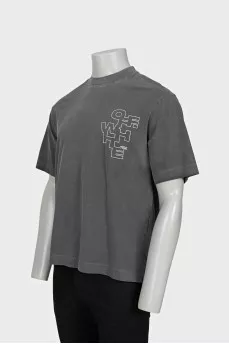 Men's gray printed t-shirt