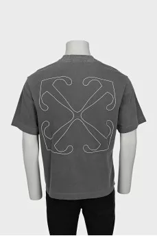 Men's gray printed t-shirt