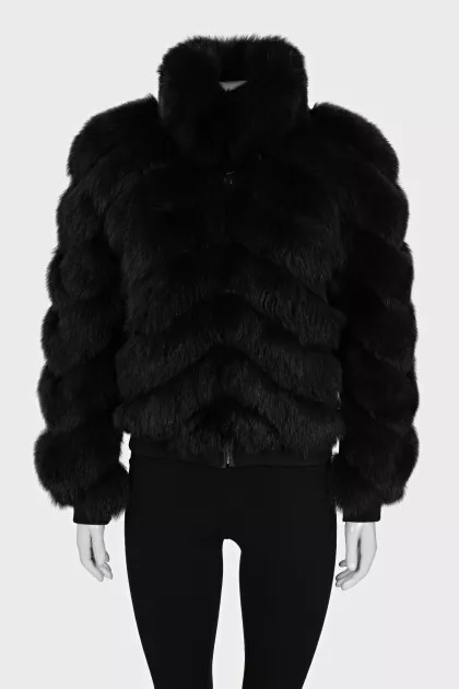 Black fur coat
