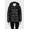 Fitted down jacket with gold-tone hardware