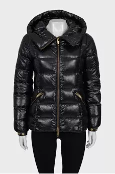 Fitted down jacket with gold-tone hardware