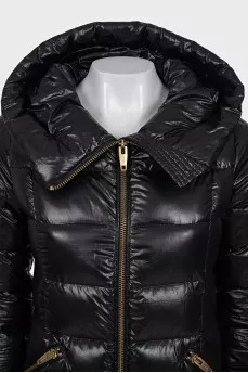 Fitted down jacket with gold-tone hardware