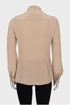 Silk blouse with a bow