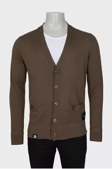 Men's green cardigan
