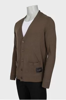 Men's green cardigan
