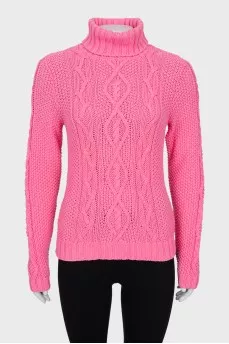 Pink knitted sweater