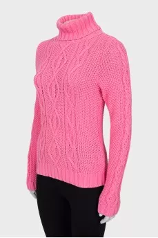 Pink knitted sweater