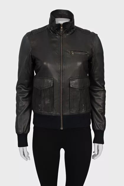 Green leather jacket