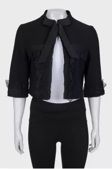 Cropped jacket with a bow