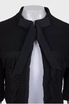 Cropped jacket with a bow