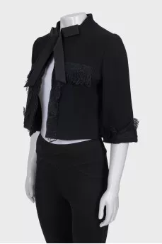 Cropped jacket with a bow