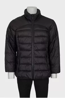 Men's black jacket with a high collar