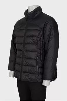 Men's black jacket with a high collar