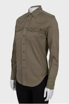 Button-down shirt with a ripped effect