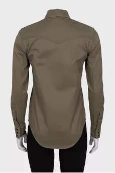 Button-down shirt with a ripped effect