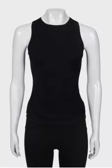 Black ribbed top