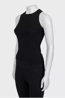 Black ribbed top