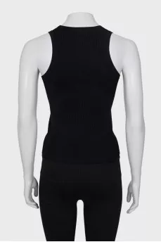 Black ribbed top