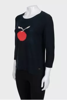 3/4 sleeve jumper with print