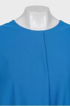 Straight blue dress with frill