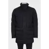 Men's black down jacket with patch pockets