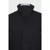 Men's black down jacket with patch pockets