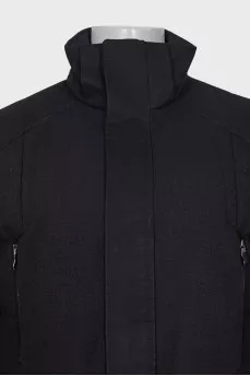Men's black down jacket with patch pockets