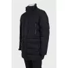 Men's black down jacket with patch pockets