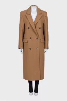 Straight-cut wool coat