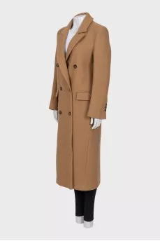 Straight-cut wool coat
