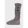 Gray knitted boots