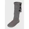 Gray knitted boots