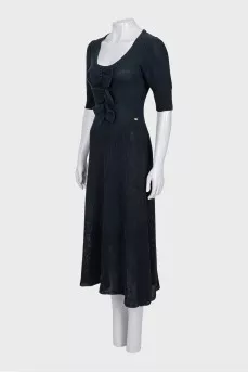 Knitted dress with bows