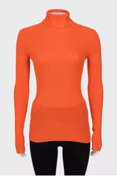 Orange turtleneck with a cutout back