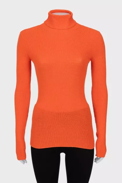 Orange turtleneck with a cutout back