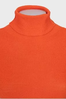 Orange turtleneck with a cutout back