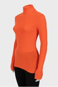 Orange turtleneck with a cutout back