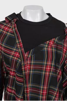 Asymmetrical checkered shirt