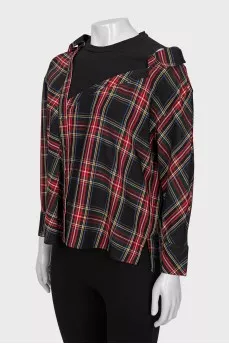 Asymmetrical checkered shirt