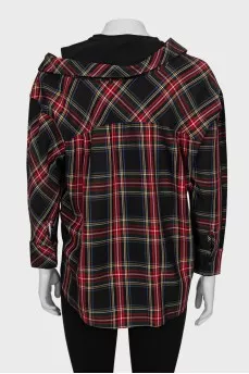 Asymmetrical checkered shirt