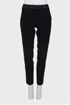 Tapered black wool trousers