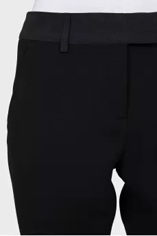 Tapered black wool trousers