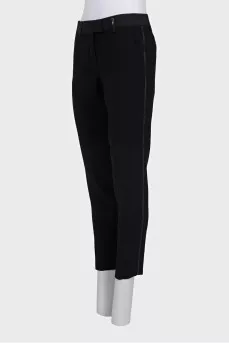Tapered black wool trousers