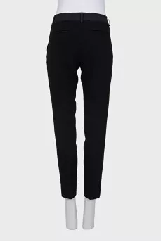 Tapered black wool trousers