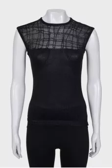 Black knitted tank top