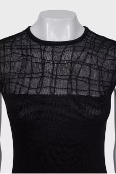 Black knitted tank top