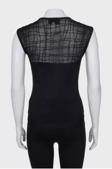 Black knitted tank top